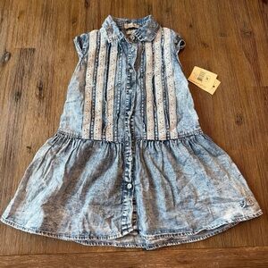 2/24$ Lucky Brand Blue Chambray Denim Toddler Dress size 4T